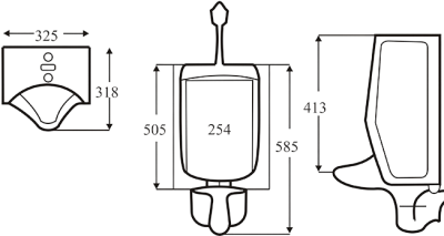 7557-WT โถปัสสาวะชาย รุ่น EXTRA 2