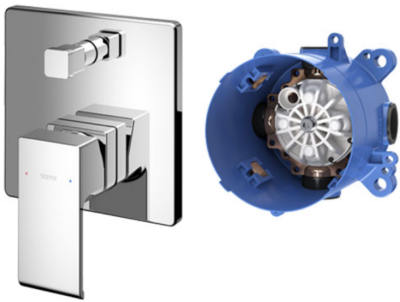 TBG08S04T ก๊อกผสมสำหรับลงอ่างอาบน้ำและยืนอาบชนิดฝังผนัง พร้อมชุดเปลี่ยน