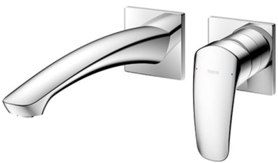 TLG09308T ก๊อกผสมอ่างล้างหน้าแบบก้านโยก ชนิดฝังผนัง (Long Spout) ไม่รวมสะดือ