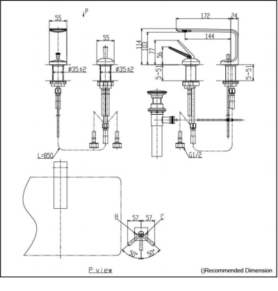 TLP02307T ก๊อกผสมอ่างล้างหน้าแบบก้านโยกทรงสูง พร้อมสะดือป๊อปอัพ