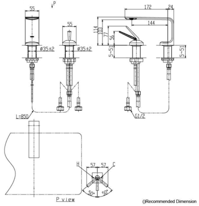 TLP02303T ก๊อกผสมอ่างล้างหน้าแบบก้านโยก ไม่รวมสะดือป๊อปอัพ