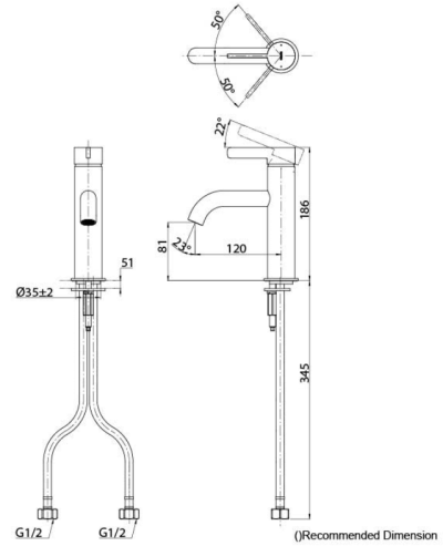 TLG11302T ก๊อกผสมอ่างล้างหน้าแบบก้านโยก ไม่รวมสะดือป๊อปอัพ รุ่น GF