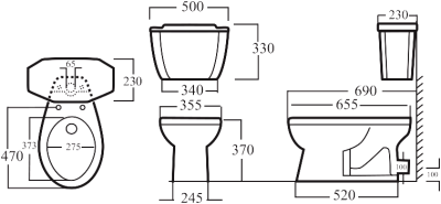 CR7150P-WT สุขภัณฑ์ แบบสองชิ้น 6 ลิตร