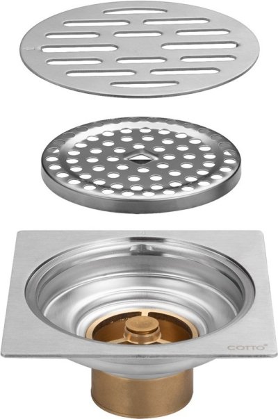 CT6404Z2P(HM) ตะแกรงน้ำทิ้งสเเตนเลสเหลี่ยมหน้าแปลน 4 นิ้ว