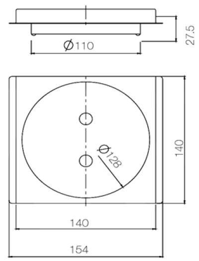 CWT-004 ฝาปิดบ่อเกรอะสแตนเลส แบบฝาเรียบ ขนาด 5.5 นิ้ว