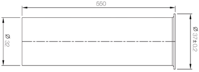AC-3001-22 ท่อชาร์ป สแตนเลส 32 มม. ยาว 22 นิ้ว