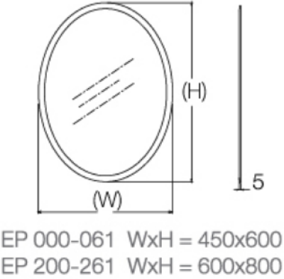 EP 000-061 FRAMELESS OVAL MIRROR (45X60CM)