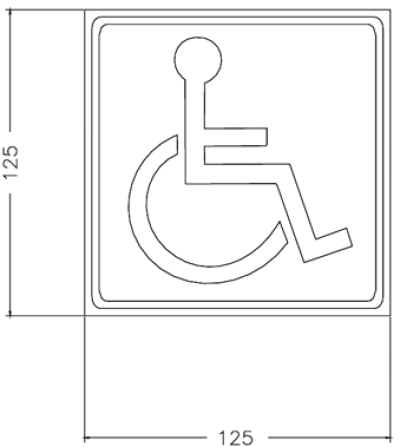 EM-028 ป้ายคนพิการ ขนาด 125 x 125 มม.