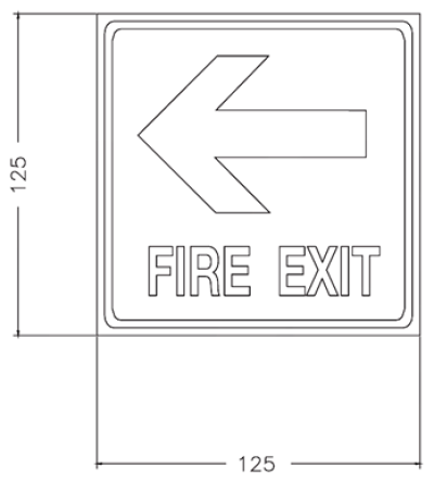 EM-014 ป้ายทางหนีไฟ ขนาด 125 x 125 มม.