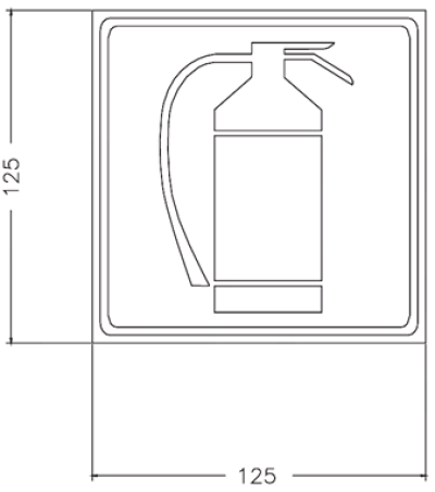 EM-013 ป้ายถังดับเพลิง ขนาด 125 x 125 มม.