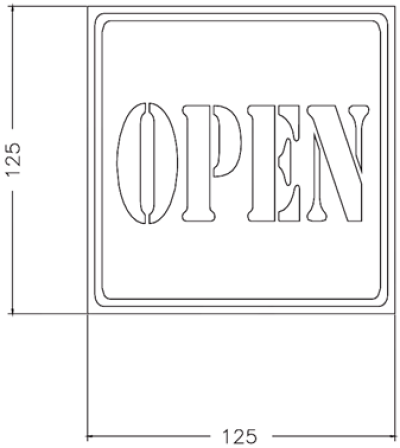 EM-011 ป้าย OPEN ขนาด 125 x 125 มม.