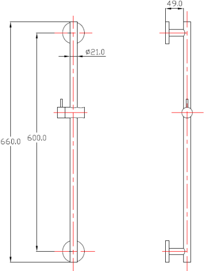 SB-001 ชุดราวแขวนฝักบัว ปรับระดับ