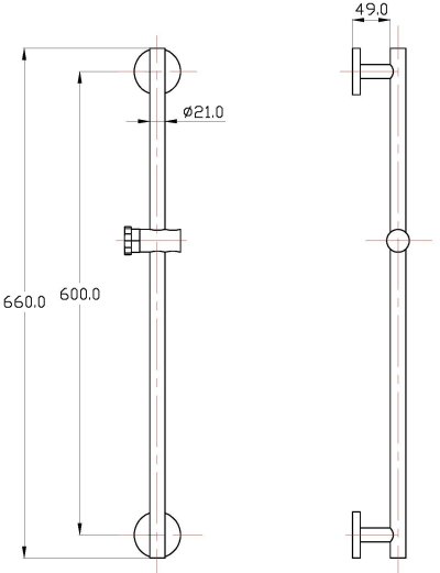 SB-002 ชุดราวแขวนฝักบัว ปรับระดับ
