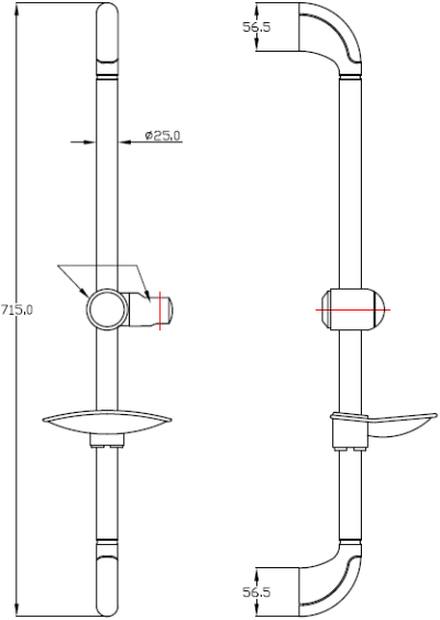 SB-004 ชุดราวแขวนฝักบัวปรับระดับ