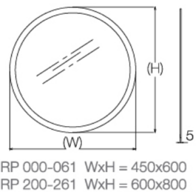 RP200-261 FRAMELESS CIRCULAR MIRROR (60X80CM)