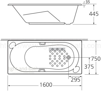 TF-7130-WT อ่างอาบน้ำธรรมดา รุ่น EUROPA