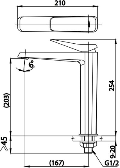 CT1242AY#BL ก๊อกเดี่ยวอ่างล้างหน้าแบบก้านโยกทรงสูง รุ่น X-POSH