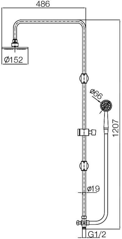 WS-8061R เรนชาวเวอร์+ก๊อกน้ำเย็นยืนอาบ