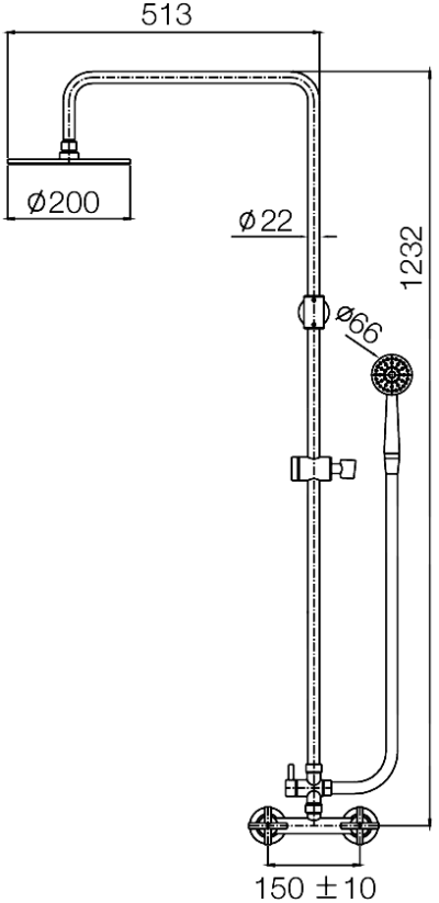WS-8089R เรนชาวเวอร์+ก๊อกผสมยืนอาบ