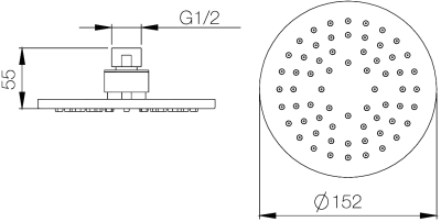 WS-8261R ฝักบัวอาบน้ำ 6" แบบกลม