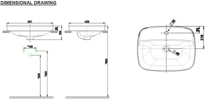 WP-0420T8-WT (CCAS0420-1080410F0) อ่างล้างหน้า แบบฝังบนเคาน์เตอร์ รุ่น SIGNATURE