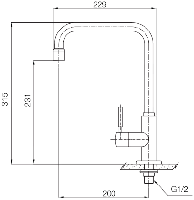 WS-0241L ก๊อกเดี่ยวอ่างล้างจาน แบบติดเคาน์เตอร์ รุ่น MAE PING