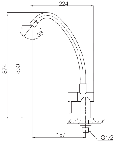 WS-0231S ก๊อกเดี่ยวอ่างล้างจาน รุ่น MAE PING