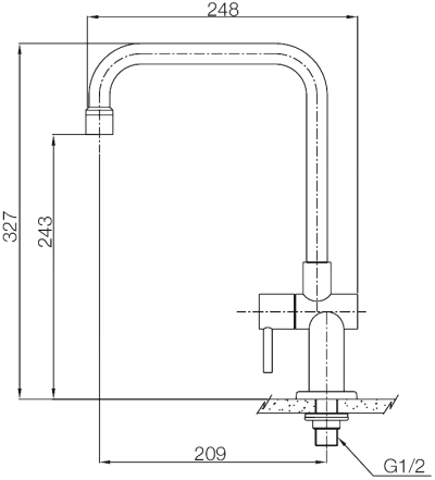 WS-0231L ก๊อกเดี่ยวอ่างล้างจาน รุ่น MAE PING