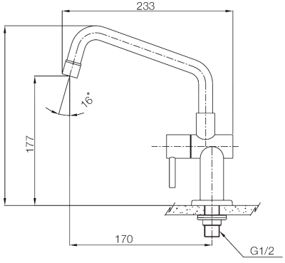 WS-0231C ก๊อกเดี่ยวอ่างล้างจาน รุ่น MAE PING
