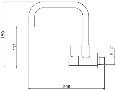 WS-0434L ก๊อกเดี่ยวอ่างล้างจาน แบบติดผนัง รุ่น TEENY
