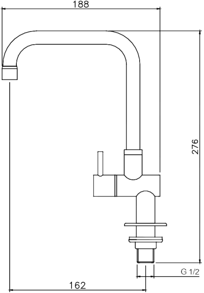 WS-0433L ก๊อกเดี่ยวอ่างล้างจาน แบบเคาน์เตอร์ รุ่น TEENY