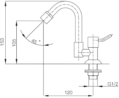 WS-0431 ก๊อกเดี่ยวอ่างล้างจาน แบบติดเคาน์เตอร์ รุ่น YOM