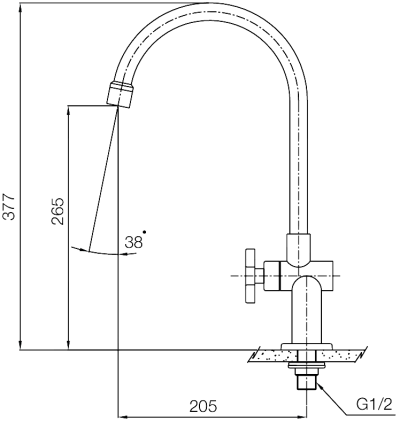 WS-0831J ก๊อกเดี่ยวอ่างล้างจาน แบบติดเคาน์เตอร์ รุ่น TRIO