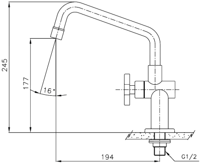 WS-0831C ก๊อกเดี่ยวอ่างล้างจาน แบบติดเคาน์เตอร์ รุ่น TRIO