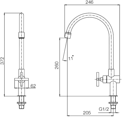 WS-1831J ก๊อกเดี่ยวอ่างล้างจาน แบบติดเคาน์เตอร์ รุ่น PLUS