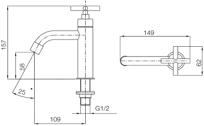 WS-1801H ก๊อกเดี่ยวอ่างล้างหน้า ทรงสูง รุ่น PLUS