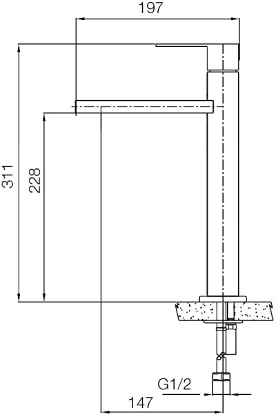 WS-0950H ก๊อกผสม อ่างล้างหน้า ทรงสูง รุ่น BLENDE