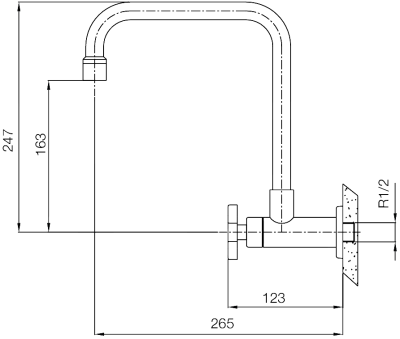 WS-0832L ก๊อกเดียวอ่างล้างจาน แบบติดผนัง รุ่น TRIO