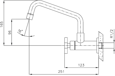 WS-0832C ก๊อกเดียวอ่างล้างจาน แบบติดผนัง รุ่น TRIO