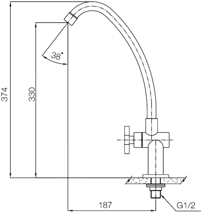 WP-0831S ก๊อกเดี่ยวอ่างล้างจาน แบบติดเคาน์เตอร์ รุ่น TRIO