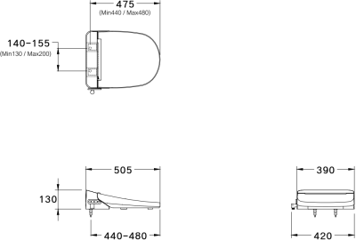 C9204 ฝารองนั่งอเนกประสงค์ชนิดใช้ไฟฟ้า รุ่น CONVENIC