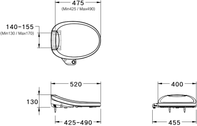 C9206 ฝารองนั่งอเนกประสงค์ชนิดใช้ไฟฟ้า รุ่น CONVENIC