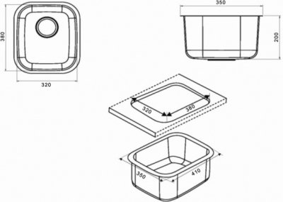 BLC32 ซิงค์ล้างจาน แบบฝังใต้เคาน์เตอร์ 1 หลุม