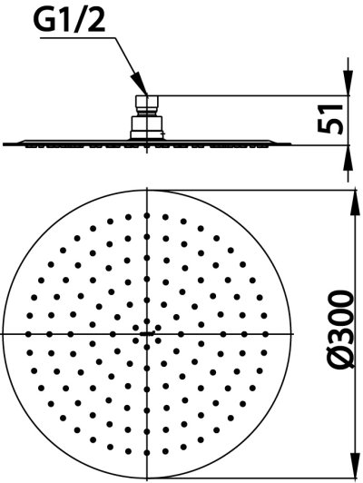 Z99SV FIXED RAIN SHOWER หัวฝักบัวก้านแข็งขนาด 12 นิ้ว