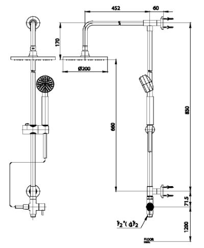 CT623Z71 ชุดฝักบัว RAIN SHOWER