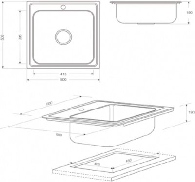 DLS50B อ่างล้างจาน 1 หลุม