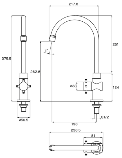 WS-0131J ก๊อกเดี่ยวอ่างล้างจาน รุ่น CHAOPRAYA
