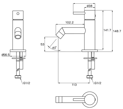 WS-0150M ก๊อกผสมอ่างล้างหน้า รุ่น CHAOPRAYA