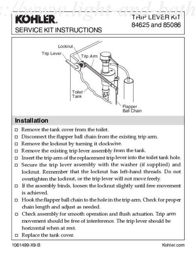 GP85086-CP TRIP LEVER ASSEMBLY KIT