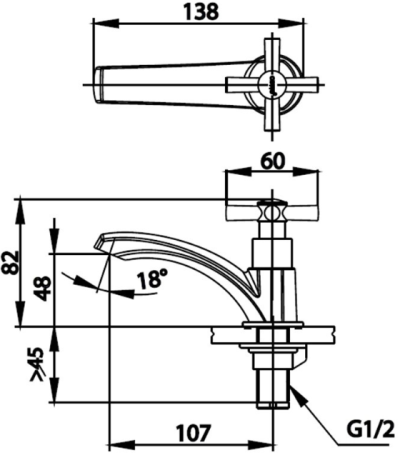 CT1206C38(HM) ก๊อกเดี่ยวอ่างล้างหน้า